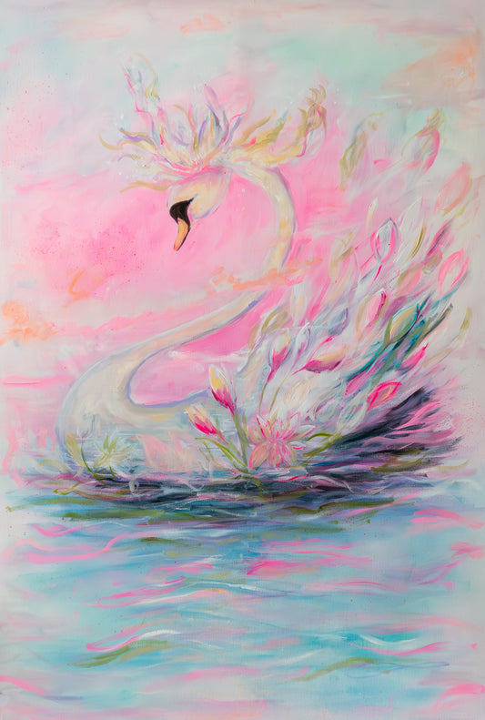 Schwan Nr. 77 (Pink-Grün)